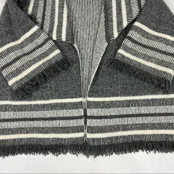 Anthropologie Saturday Sunday Striped Fringe Kimono Boho Open Cardigan Sweater - Picture 6 of 9